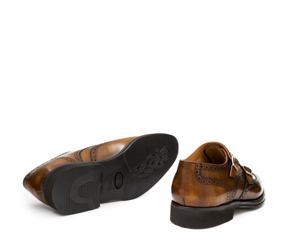 Pakerson DOPPIA FIBBIA SIENA PELLE MARRONE TIMBER Prezzo Ridotto
