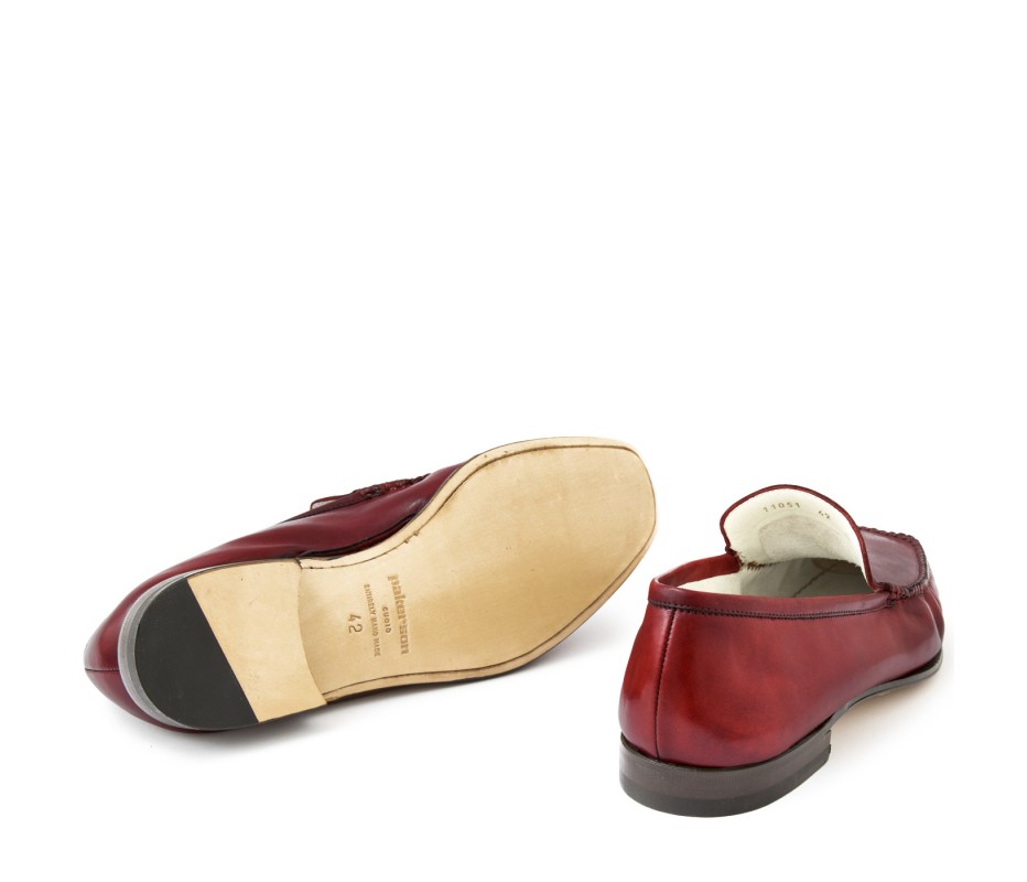 Pakerson MOCASSINO CERRETO PELLE ROSSO BORDEAUX Economico
