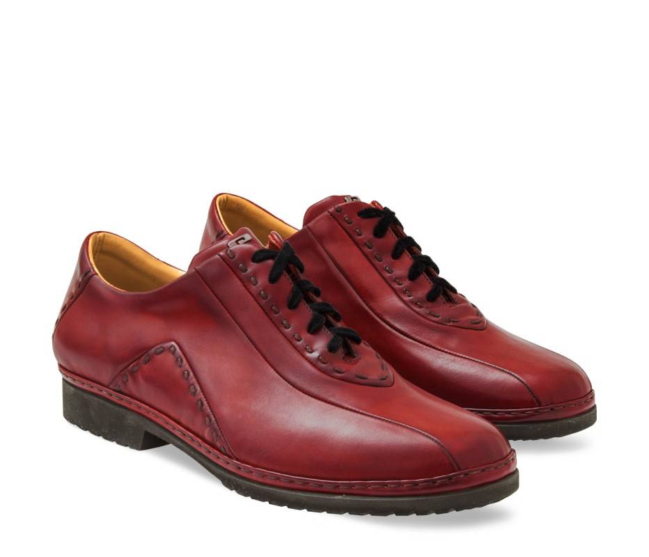 Pakerson DERBY BOLGHERI PELLE ROSSO BORDEAUX Moda