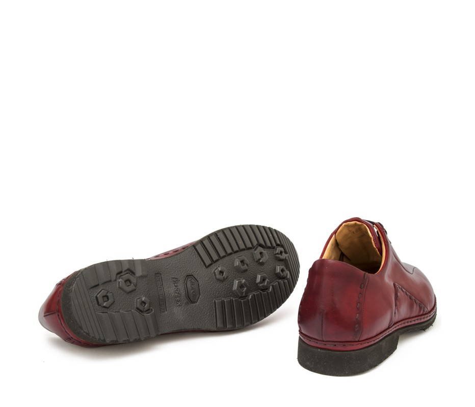 Pakerson DERBY BOLGHERI PELLE ROSSO BORDEAUX Moda