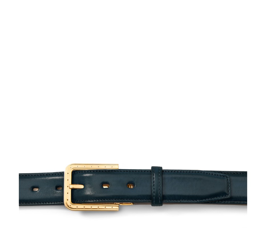Pakerson FIBBIA RIPA PELLE BLU ISLAND Nuovo