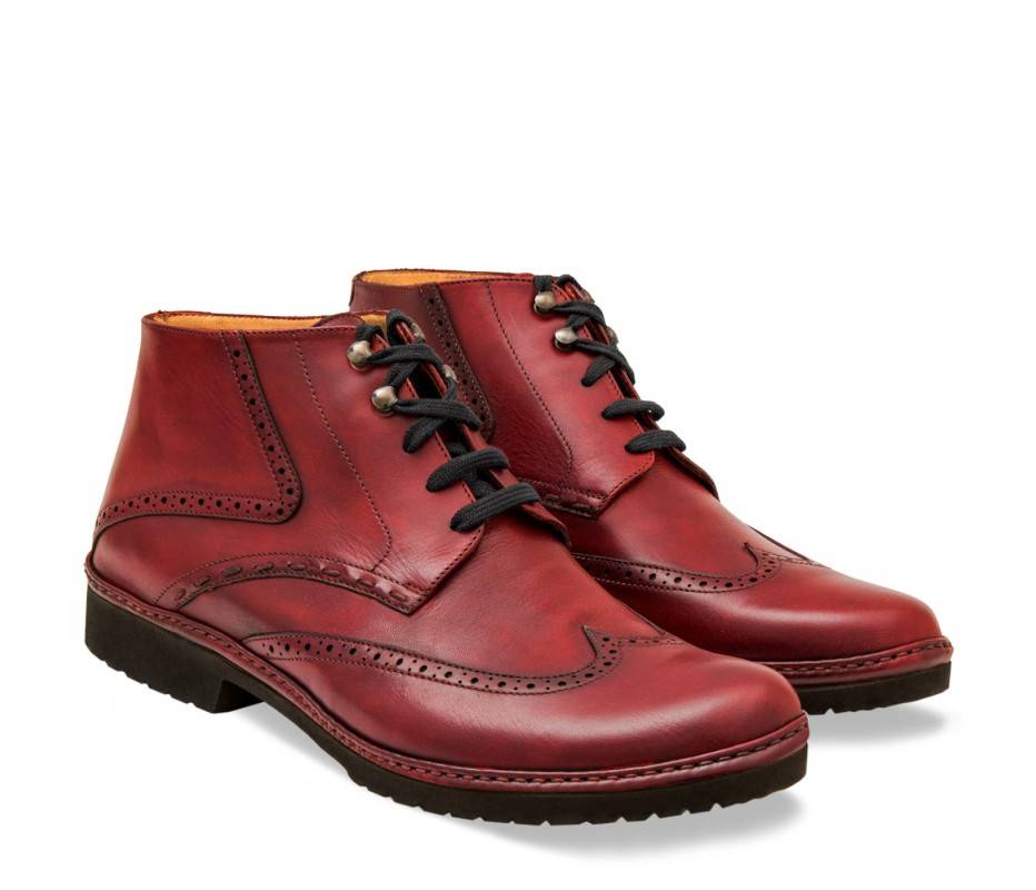Pakerson POLACCHINO CERTALDO PELLE ROSSO BORDEAUX Italia