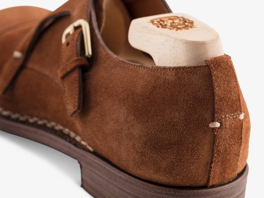 Paolo Sartori Double Monkstrap in Calf Suede Snuff Doppia Fibbia in Vitello Scamosciato Snuff Vendite Flash