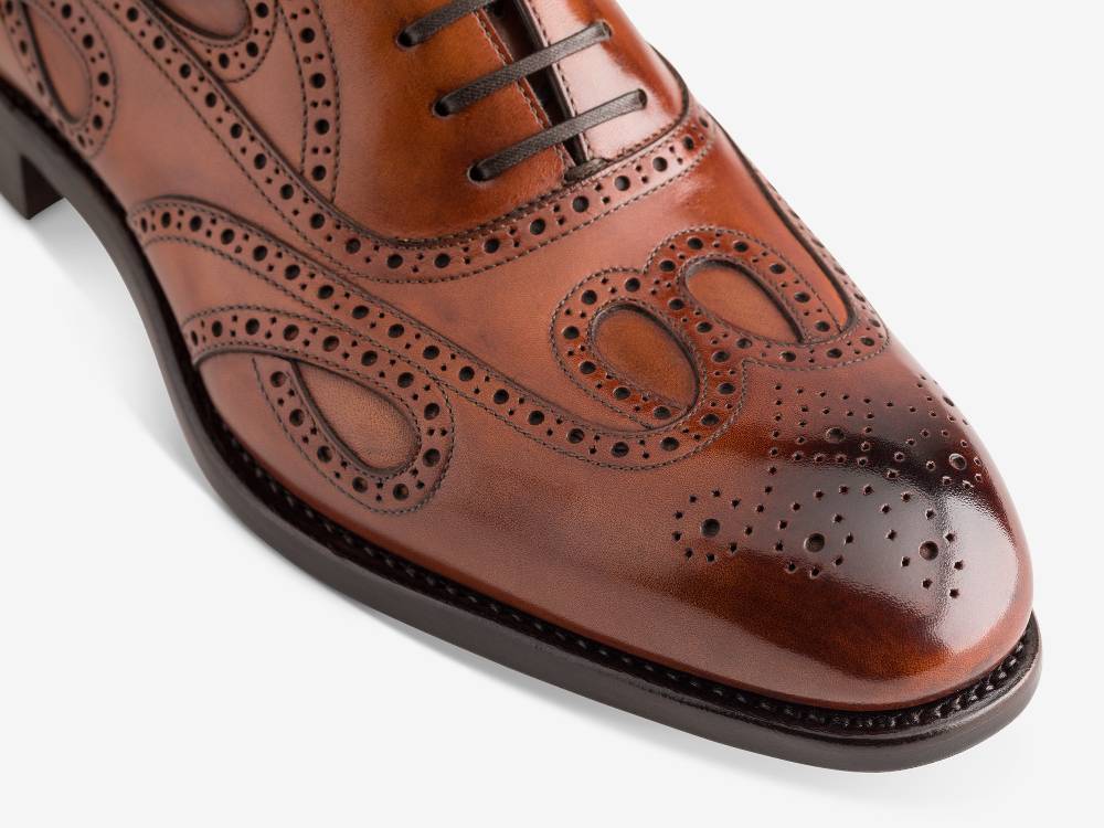 Paolo Sartori Oxford in Antiqued Cognac Leather Oxford in pelle Anticata Cognac Italia