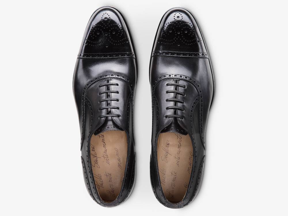 Paolo Sartori Art. 06 Oxford in pelle Atinticata Nera Pezzi Unici