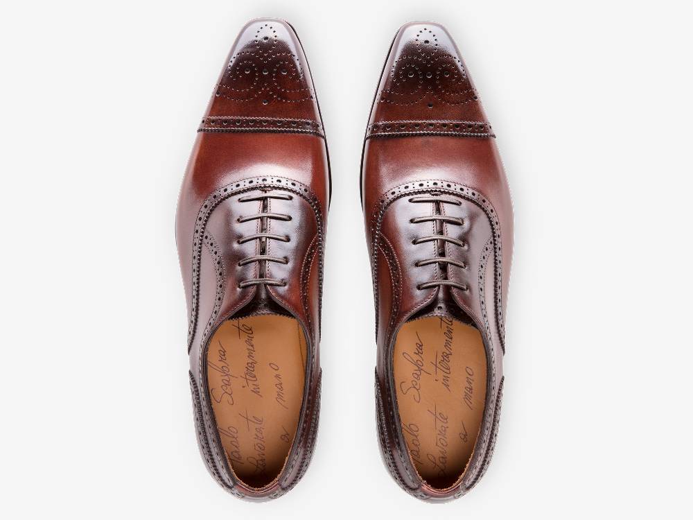 Paolo Sartori Art. 587 Oxford in pelle Anticata Amarone Fino Al -60%