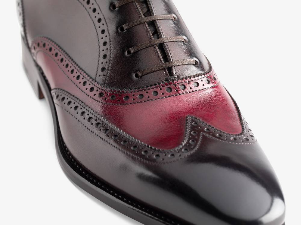 Paolo Sartori Art. 604 Oxford in Pelle Anticata Vietri Bordeaux Black Shopping Online