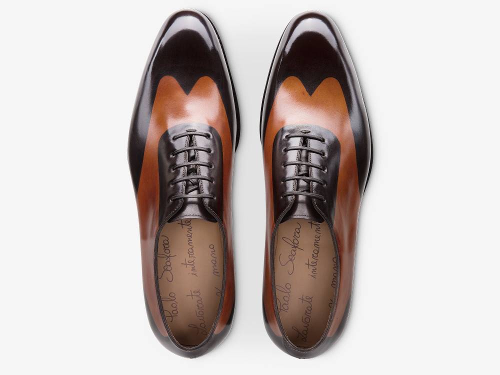 Paolo Sartori ART. 658 Oxford in pelle Dipinta a Mano Cognac e Vietri Sottocosto