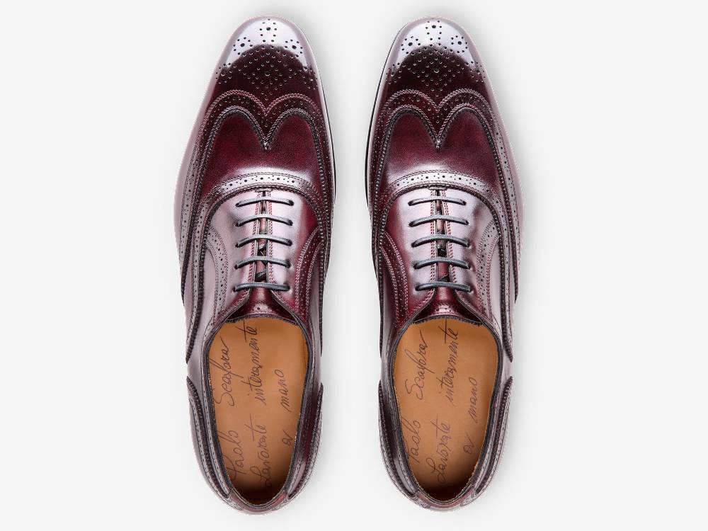 Paolo Sartori Art. 699 Oxford in pelle Anticata Bordeaux Presa