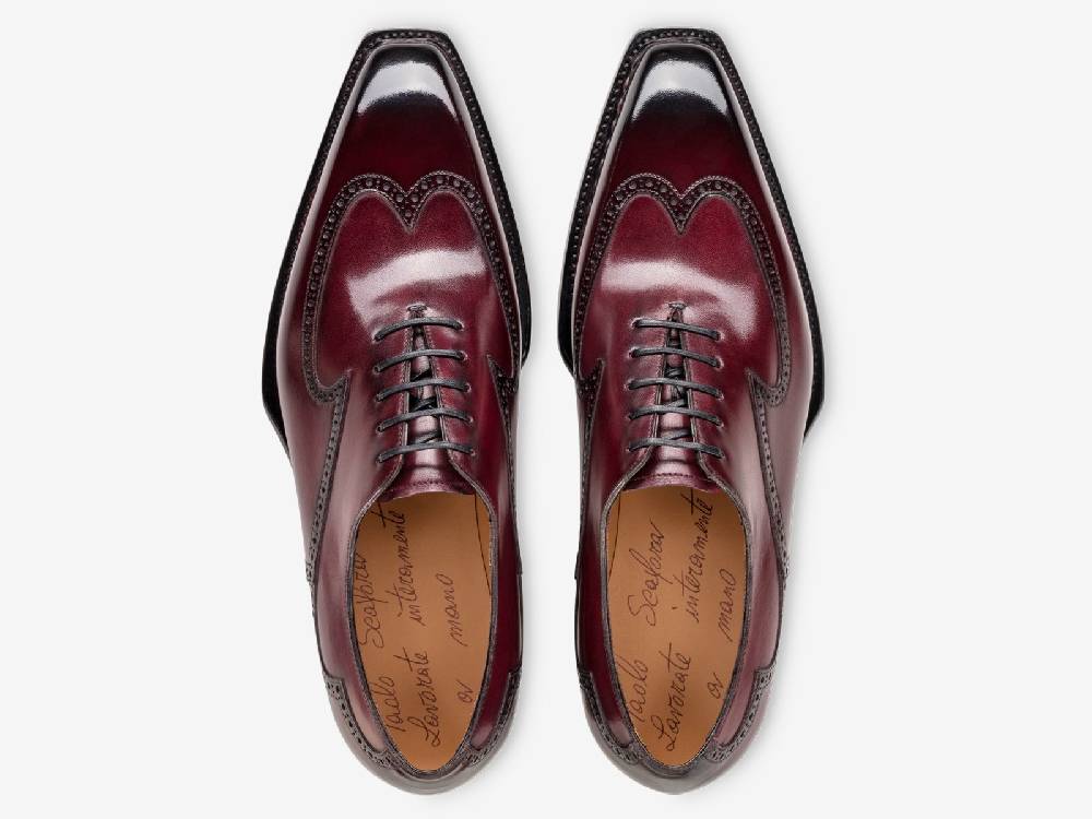Paolo Sartori Art. 791 Oxford in Antiqued Bordeaux Leather Online