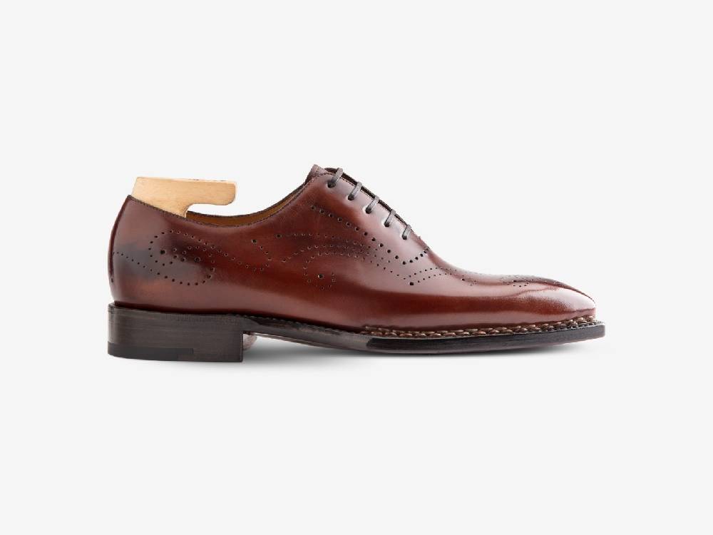 Paolo Sartori Art. 768 Oxford in Antiqued Positano Leather In Vendita