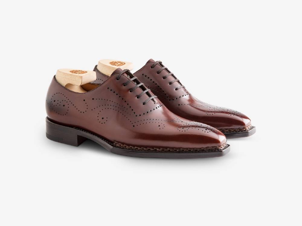 Paolo Sartori Art. 768 Oxford in Antiqued Positano Leather In Vendita
