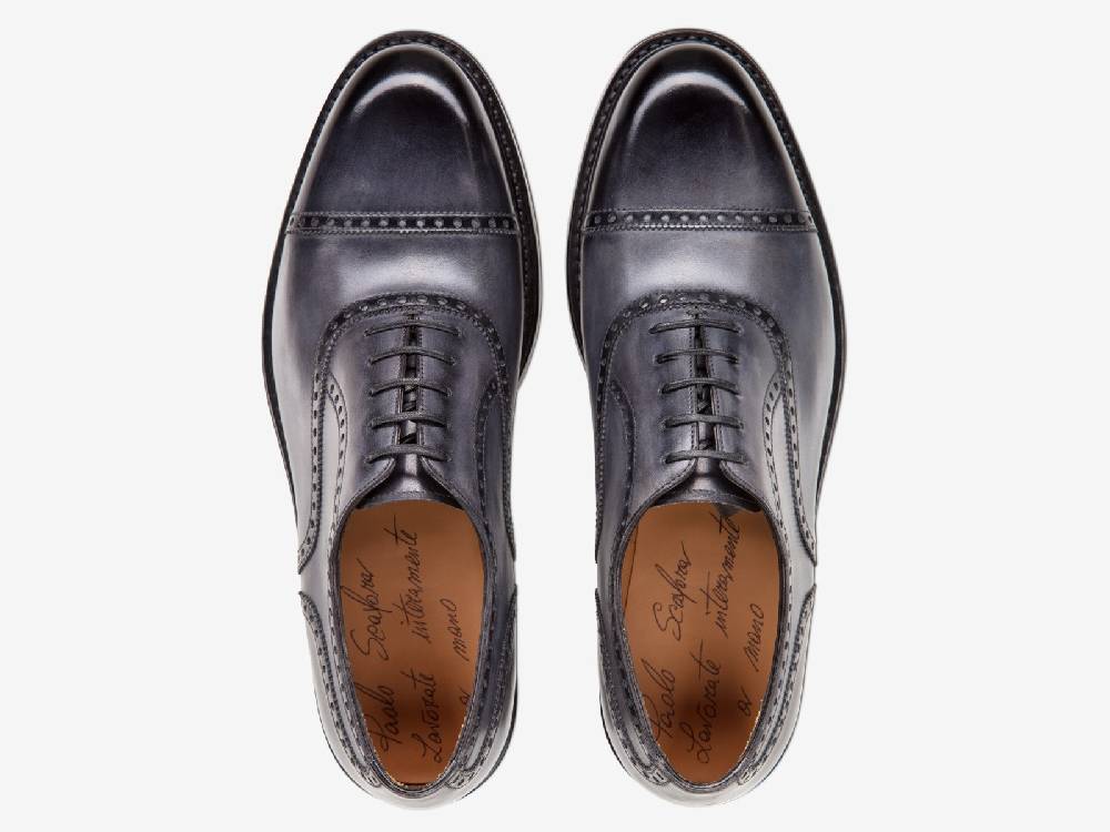Paolo Sartori Art. 769 Oxford in Antiqued Grigio Leather Saldi