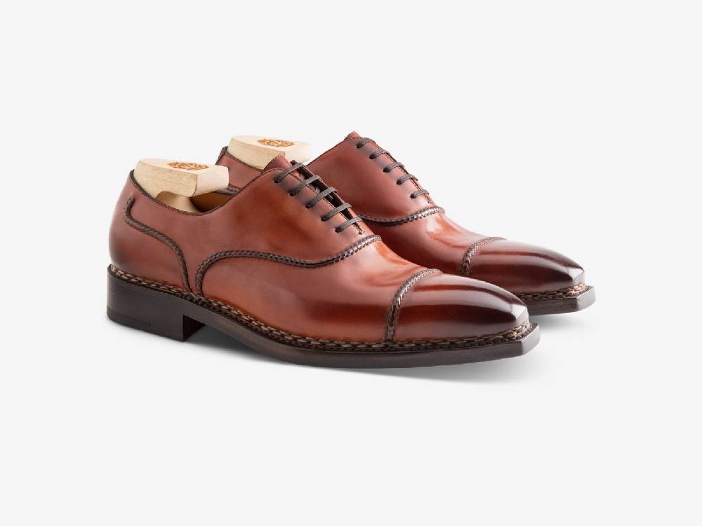 Paolo Sartori Art. 175BOUT Oxford in pelle Anticata Cognac Vendita Calda