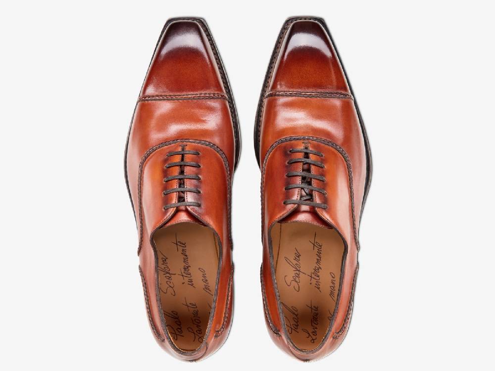 Paolo Sartori Art. 175BOUT Oxford in pelle Anticata Cognac Vendita Calda