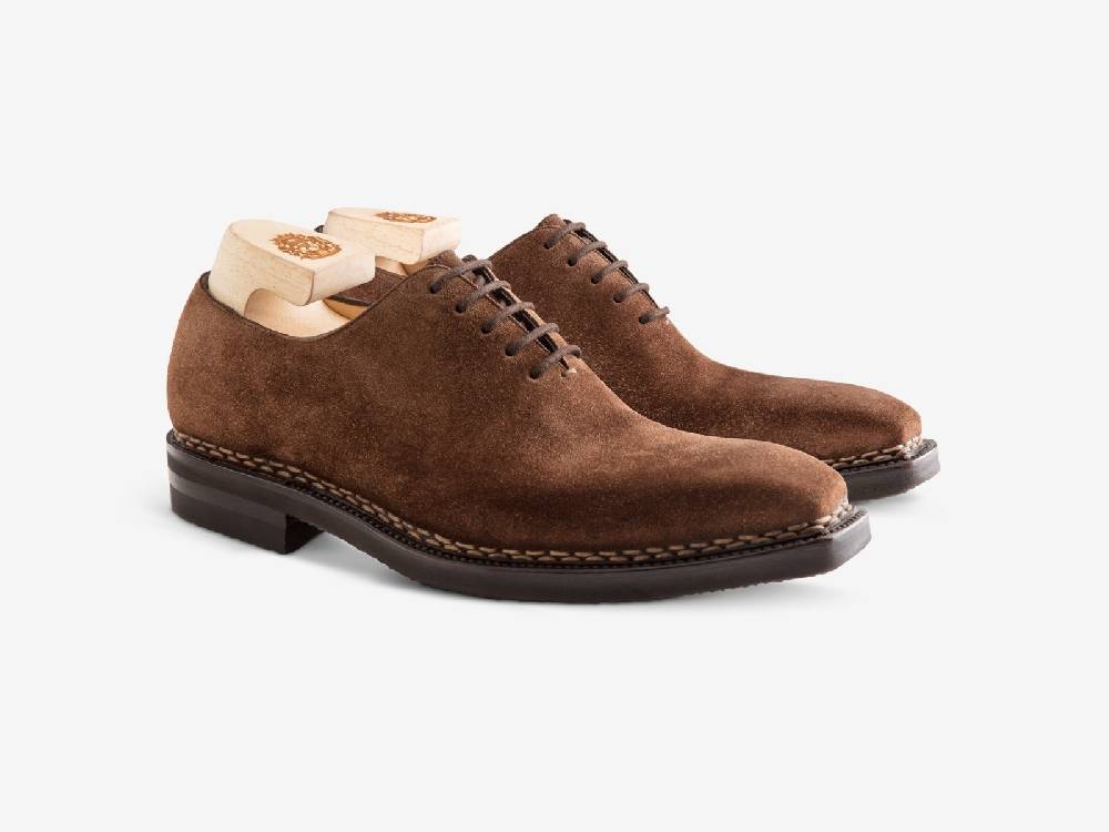 Paolo Sartori Art. 175B Oxford in in pelle scamosciata Marrone Saldi Di Fabbrica