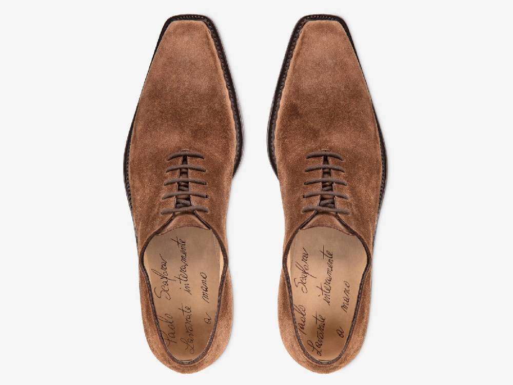 Paolo Sartori Art. 175B Oxford in in pelle scamosciata Marrone Saldi Di Fabbrica