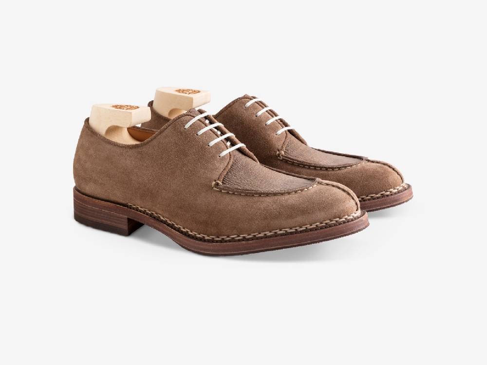 Paolo Sartori Art. 797 Derby in Cocco Suede and Shark Leather I Più Venduti