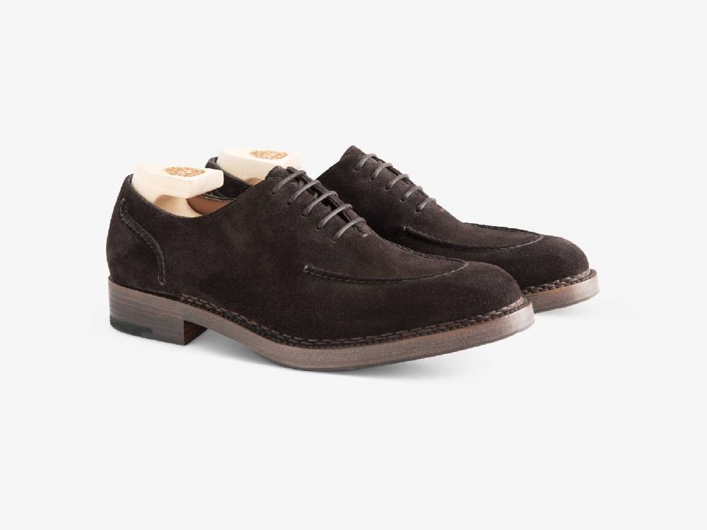 Paolo Sartori Art.666 Oxford in Camoscio Dark Brown In Saldo