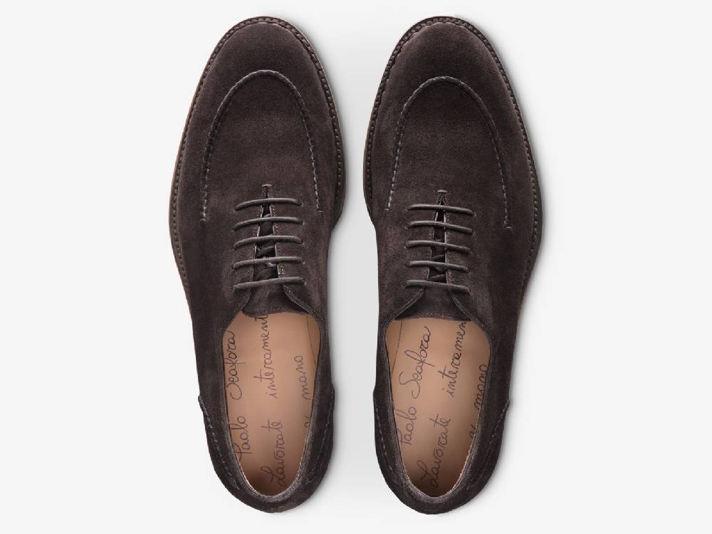 Paolo Sartori Art.666 Oxford in Camoscio Dark Brown In Saldo