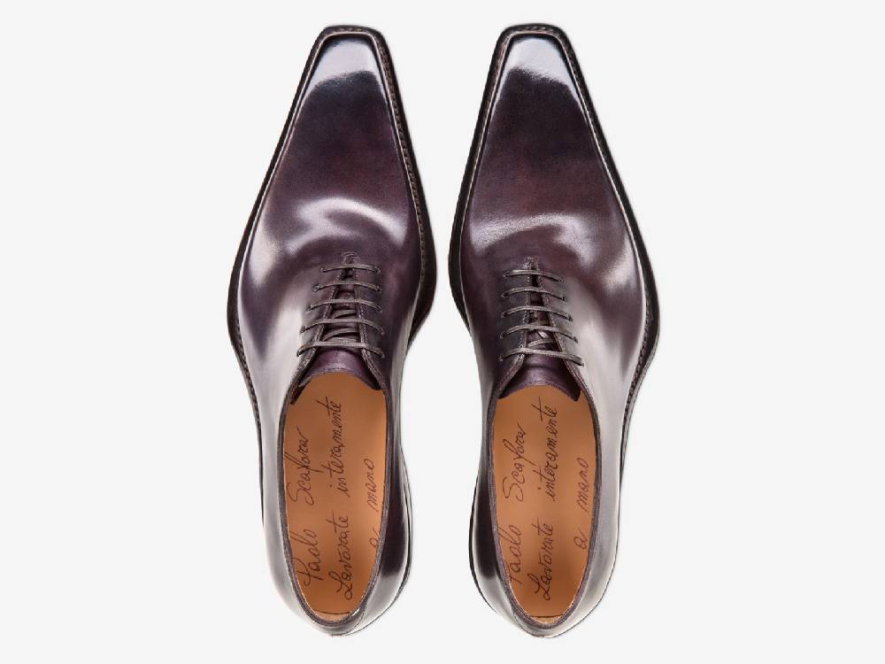 Paolo Sartori Art. 175SP Oxford in pelle Anticata Melanzana Italy