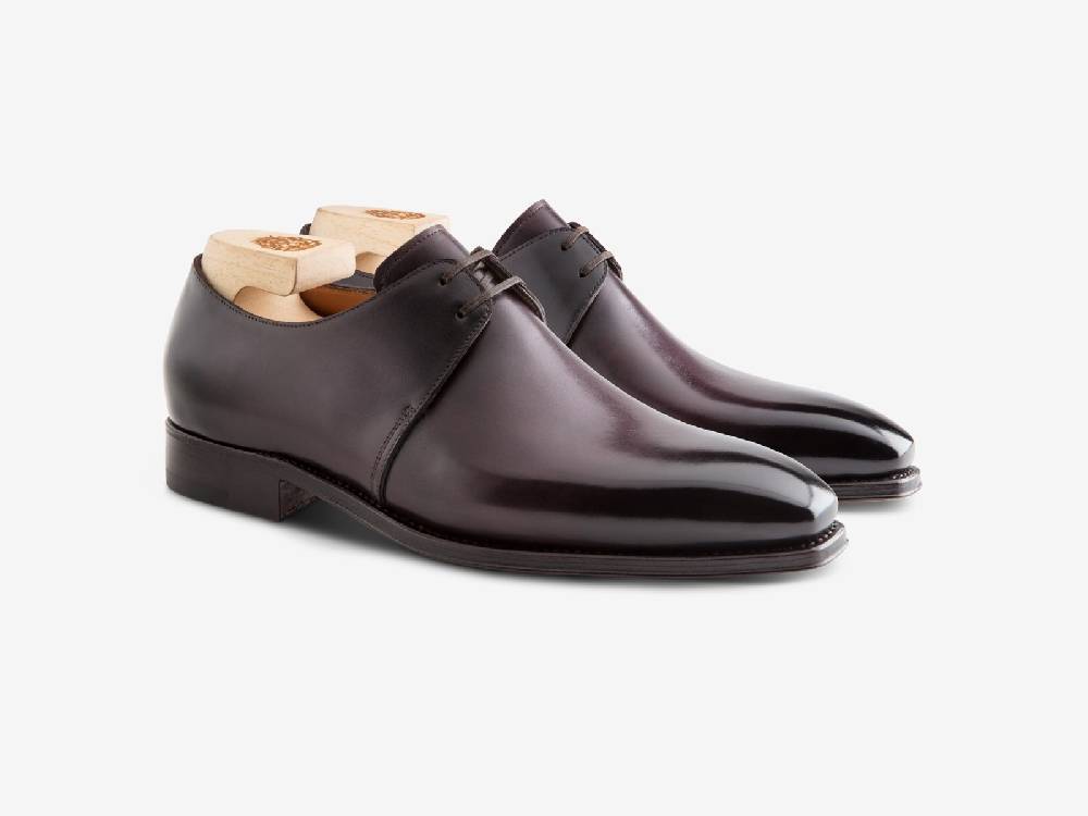 Paolo Sartori Art. 739 Derby in Antiqued Melanzana Leather Italia
