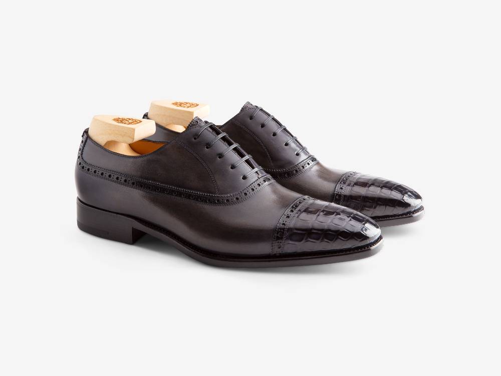 Paolo Sartori Art. 695 Oxford in pelle Anticata Grigio In Linea