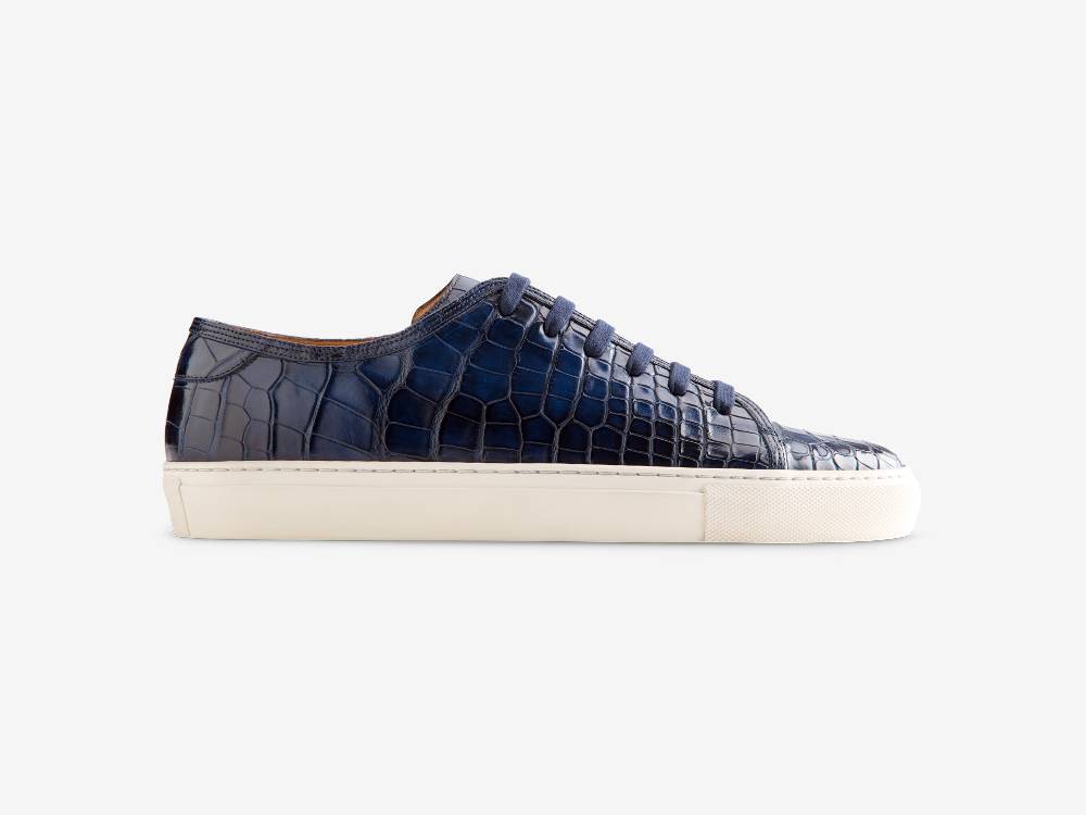 Paolo Sartori Art.Tenny1 Sneakers In Alligatore Anticata Oceano Promozione