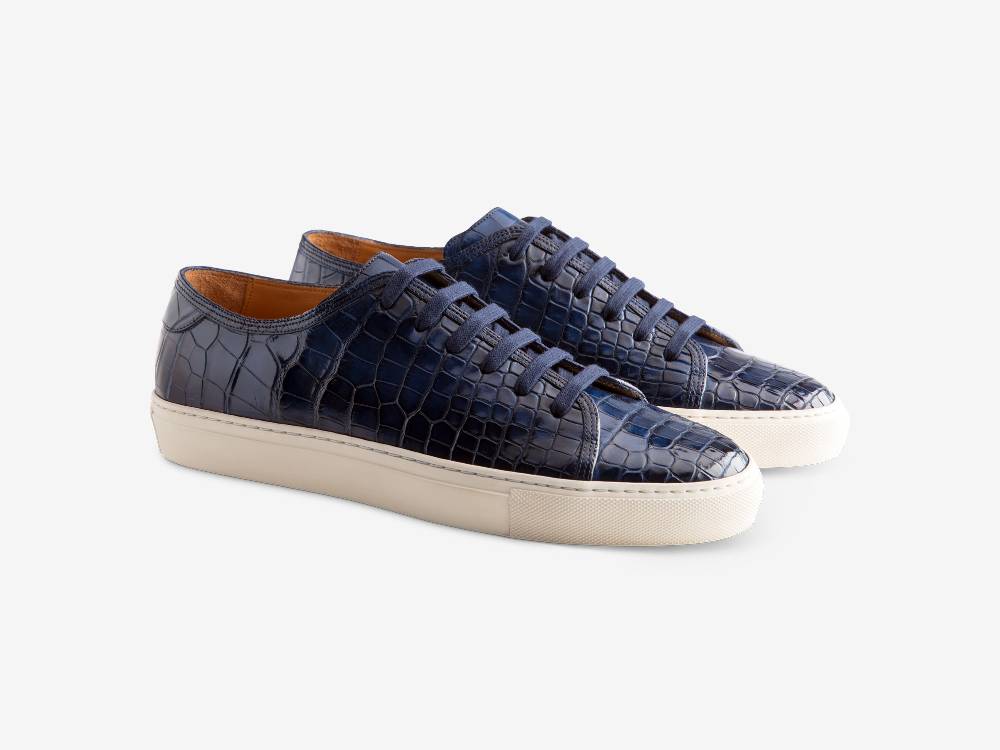 Paolo Sartori Art.Tenny1 Sneakers In Alligatore Anticata Oceano Promozione