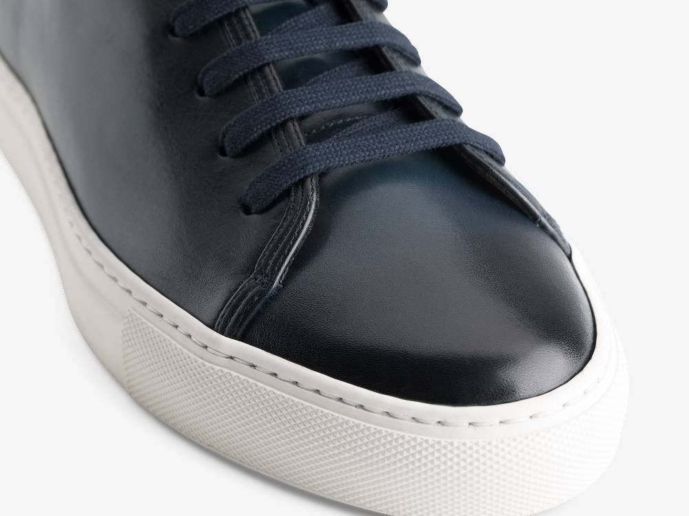 Paolo Sartori Art.Tenny1 Sneakers In Pelle Anticata Oceano Spedizione Gratuita