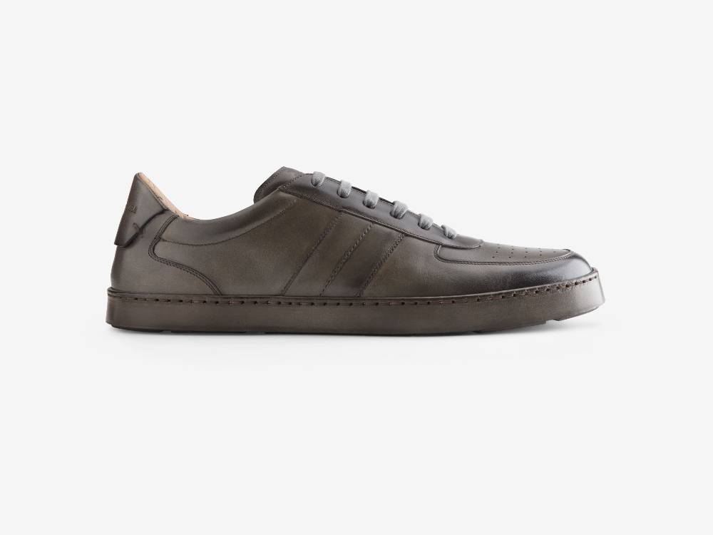 Paolo Sartori Art.Tenny2 Sneakers In Pelle Anticata Ardesia Qualità Garantita