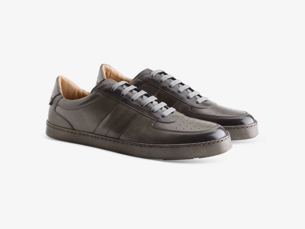 Paolo Sartori Art.Tenny2 Sneakers In Pelle Anticata Ardesia Qualità Garantita