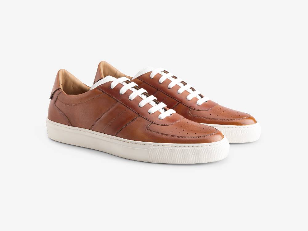Paolo Sartori Art.Tenny2 Sneakers In Pelle Anticata Cognac Negozi Online