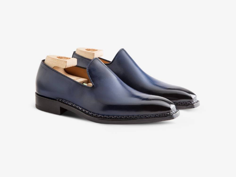 Paolo Sartori Art. 727 Loafer in Antiqued Cobalto Leather Promozione Limitata