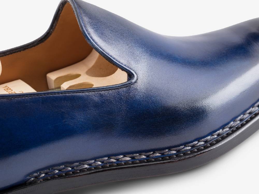 Paolo Sartori Art. 727 Loafer in Antiqued Cobalto Leather Promozione Limitata
