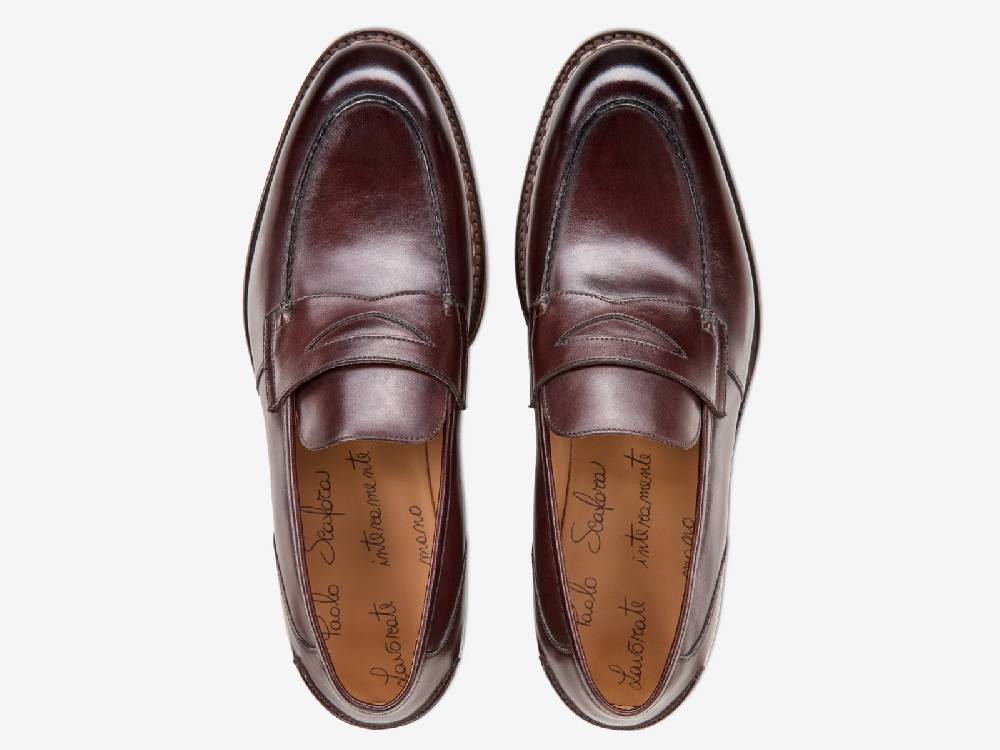 Paolo Sartori Art. 737 Loafer in Antiqued Positano Leather Prezzo Ridotto