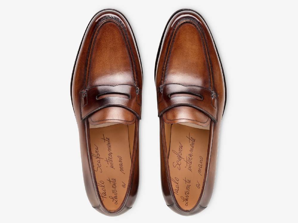 Paolo Sartori Art. 799 Loafer in Antiqued Montella Leather Sottocosto
