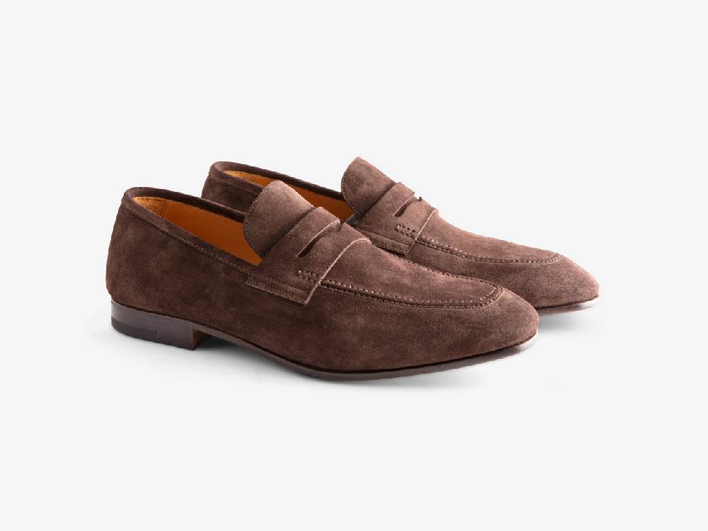 Paolo Sartori Art. 638 Mocassino in Camoscio Marrone scuro Presa