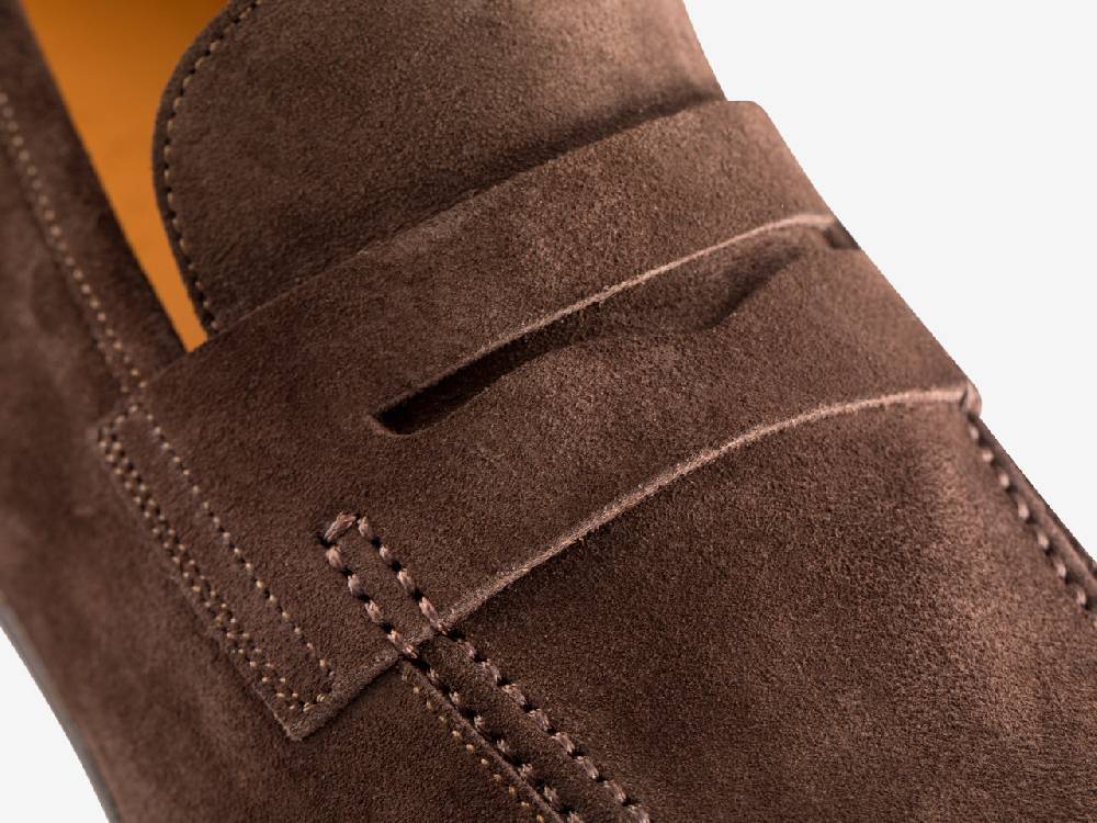Paolo Sartori Art. 638 Mocassino in Camoscio Marrone scuro Presa