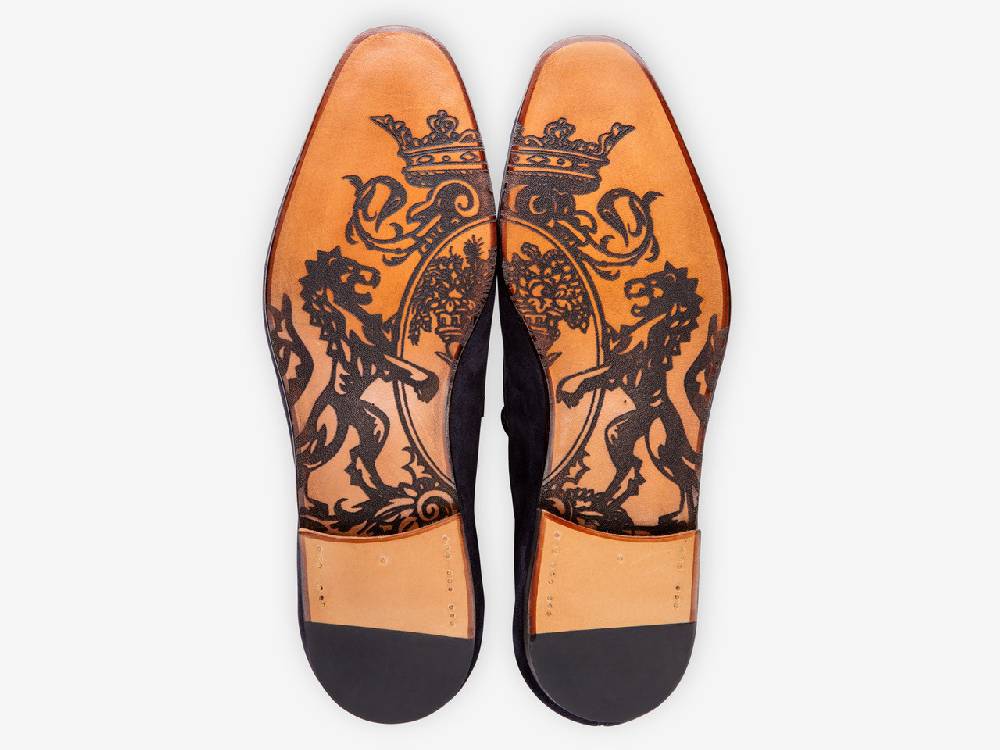 Paolo Sartori Art. 638 Mocassino in Camoscio Marrone scuro Presa