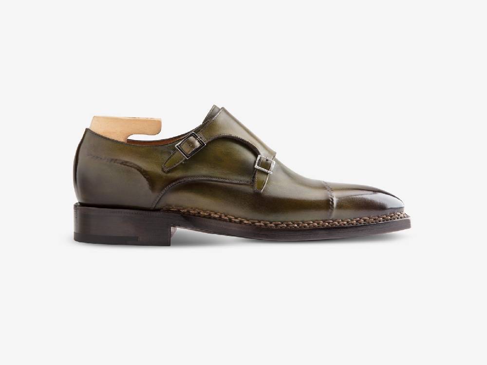 Paolo Sartori Art. 742 Monkstrap in Antiqued Bosco Leather Negozio