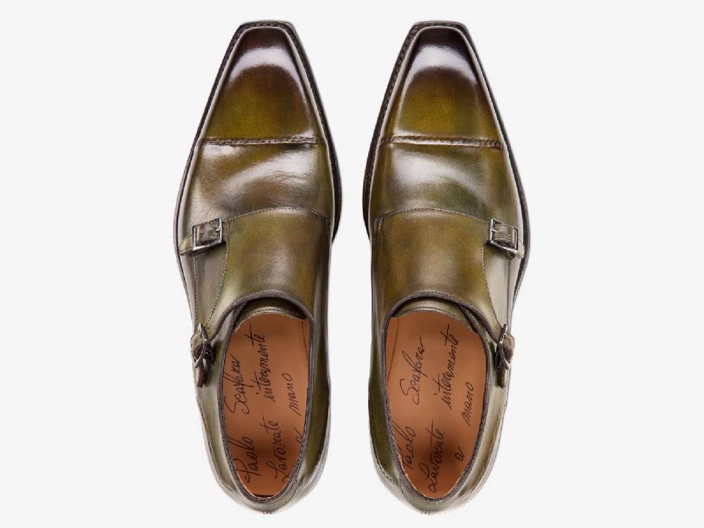 Paolo Sartori Art. 742 Monkstrap in Antiqued Bosco Leather Negozio