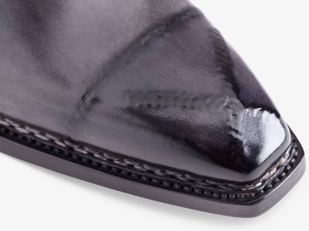 Paolo Sartori Art. 793 Monkstrap in Antiqued Grigio Leather In Saldo