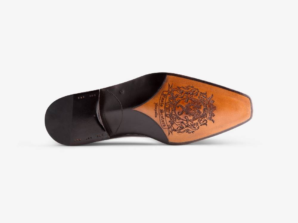Paolo Sartori Art. 793 Monkstrap in Antiqued Grigio Leather In Saldo