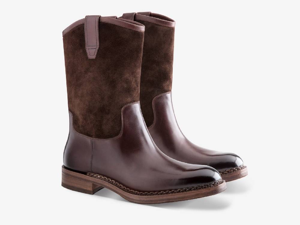 Paolo Sartori Art. 775 Boots in Suede and Antiqued Vietri Leather 2025