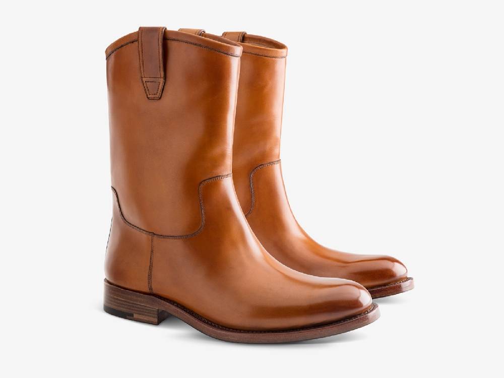 Paolo Sartori Art. 775 Boots in Antiqued Cognac Leather Italy