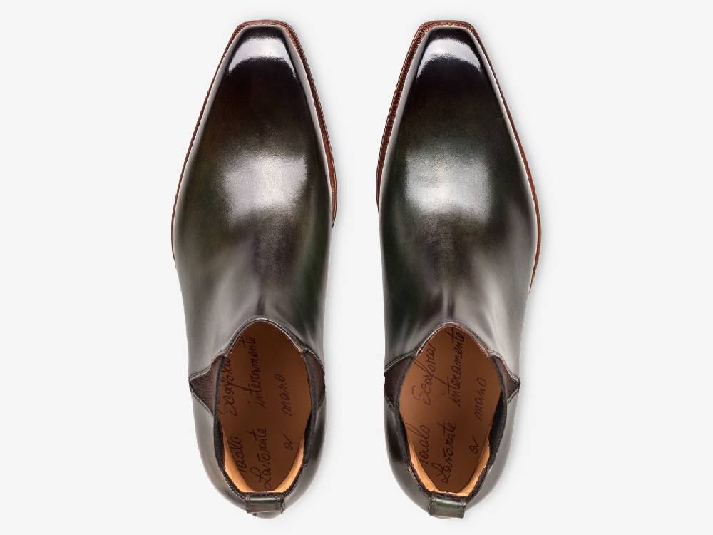 Paolo Sartori Art. 794 Beatles in Antiqued Olive Leather Qualità