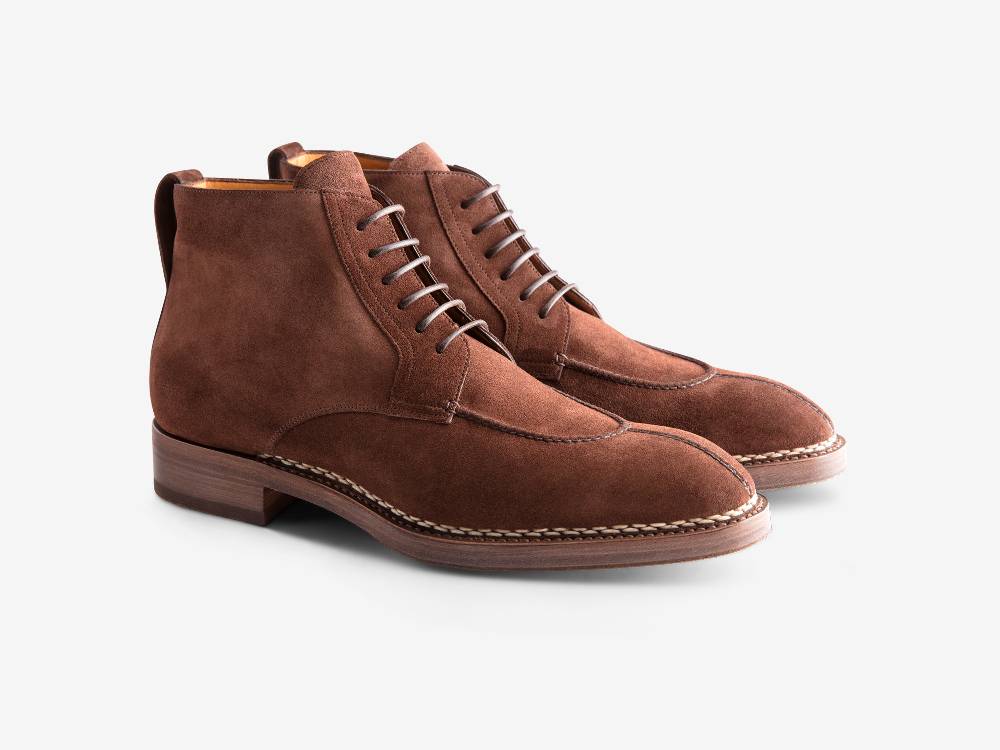 Paolo Sartori Art. 708 Boots in Camoscio Marrone Spedizione Gratuita