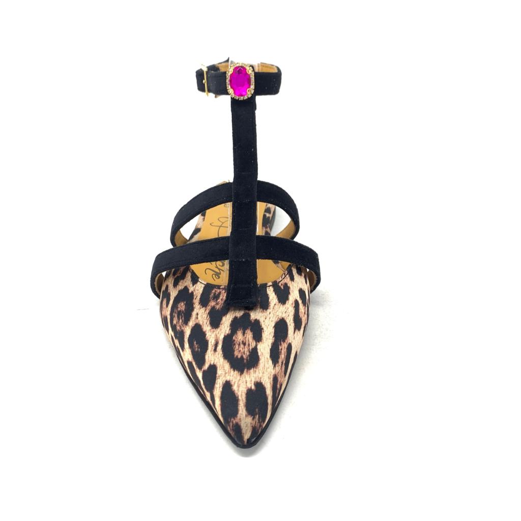 Passion Blanche Bibì raso maculato e velluto nero + pietra fucsia Pezzi Unici