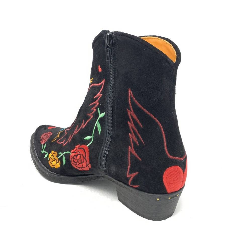 Passion Blanche Texano Scamosciato Nero + Ricamo Aquila Spedizione Gratuita